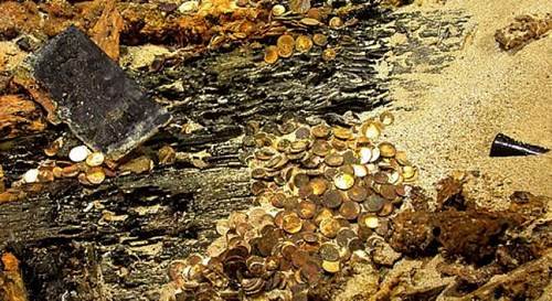 Monedas encontradas por los "cazatesoros" de Odyssey